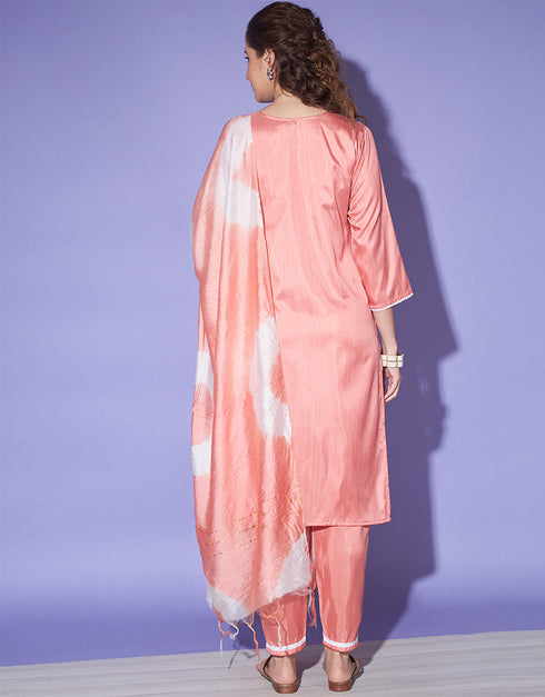 trendy peach south silk designer party wear readymade salwar suit with peach south silk 13585-acy3565 Close-up View