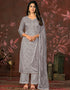 chic grey modal butti designer party wear readymade salwar suit with grey santoon 13588-acy3582 Front View