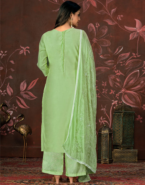 trendy green modal butti designer party wear readymade salwar suit with green santoon 13588-acy3583 Close-up View