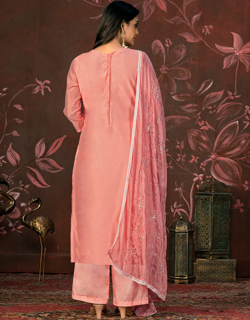 elegant pink modal butti designer party wear readymade salwar suit with pink santoon 13588-acy3584 Close-up View