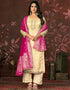 sophisticated yellow organza designer party wear readymade salwar suit with yellow santoon 13588-acy3588 Front View