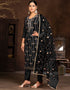 fashionable black modal butti designer party wear readymade salwar suit with black santoon 13589-acy3596 Back View