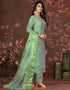 sleek green modal butti designer party wear readymade salwar suit with green santoon 13589-acy3597 Back View