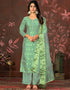 sleek green modal butti designer party wear readymade salwar suit with green santoon 13589-acy3597 Front View
