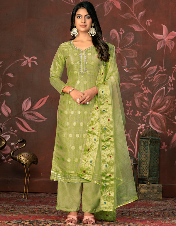 modern pista modal butti designer party wear readymade salwar suit with pista santoon 13589-acy3598 Front View