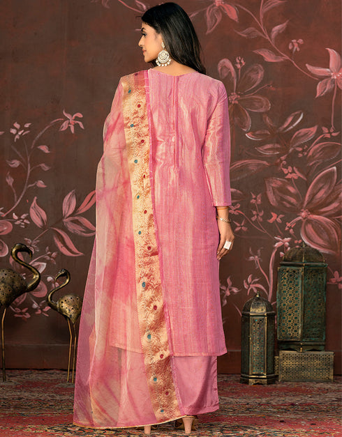 glamorous pink modal butti designer party wear readymade salwar suit with pink santoon 13589-acy3600 Close-up View