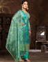 contemporary blue organza designer party wear readymade salwar suit with blue santoon 13589-acy3601 Front View