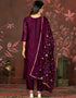 chic wine organza designer party wear heavy salwar suit collection with wine santoon 13597-acy3647 Close-up View