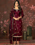 chic wine organza designer party wear heavy salwar suit collection with wine santoon 13597-acy3647 Front View