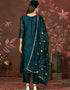 elegant blue organza designer party wear heavy salwar suit collection with blue santoon 13597-acy3649 Close-up View