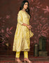fashionable yellow banarasi designer party wear heavy salwar suit collection with yellow santoon 13597-acy3650 Back View