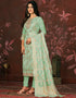 sophisticated green banarasi designer party wear heavy salwar suit collection with green santoon 13597-acy3653 Back View