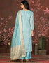 contemporary blue cotton designer party wear heavy salwar suit collection with blue santoon 13598-acy3655 Close-up View