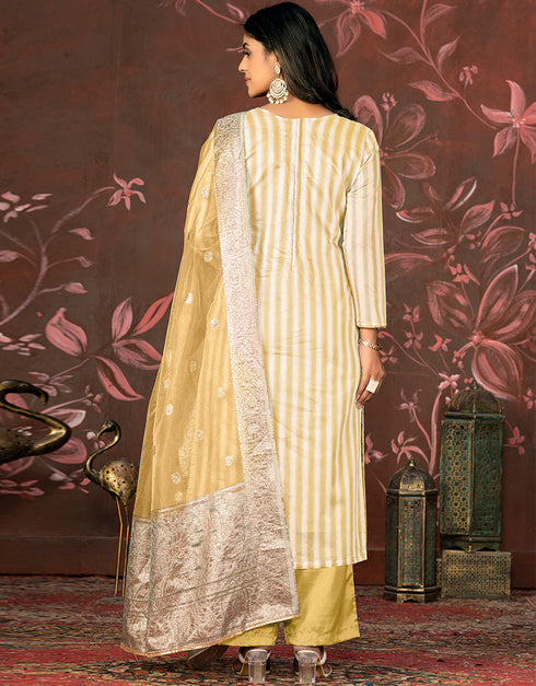 classy yellow cotton designer party wear heavy salwar suit collection with yellow santoon 13598-acy3656 Close-up View