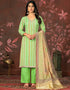 chic green cambric cotton designer party wear heavy salwar suit collection with green cotton 13598-acy3658 Front View