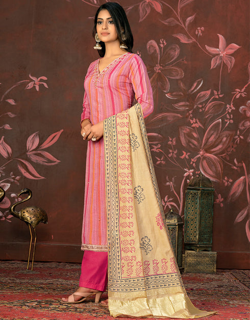 trendy gajri cambric cotton designer party wear heavy salwar suit collection with gajri cotton 13598-acy3659 Back View