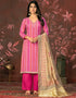 elegant pink cambric cotton designer party wear heavy salwar suit collection with pink cotton 13598-acy3660 Front View