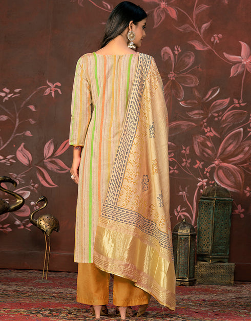 fashionable mustard cambric cotton designer party wear heavy salwar suit collection with mustard cotton 13598-acy3661 Close-up View