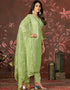 modern green simmer cotton designer party wear heavy salwar suit collection with green santoon 13598-acy3663 Back View