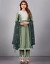 trendy pista muslin silk designer party wear readymade salwar suit with pista muslin silk 13601-acy3681 Front View