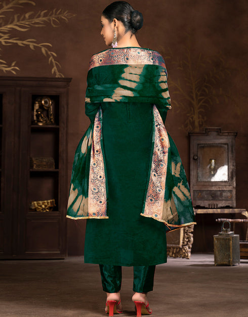 classy green modal butti designer party wear heavy salwar suit collection with green santoon 13603-acy3688 Close-up View