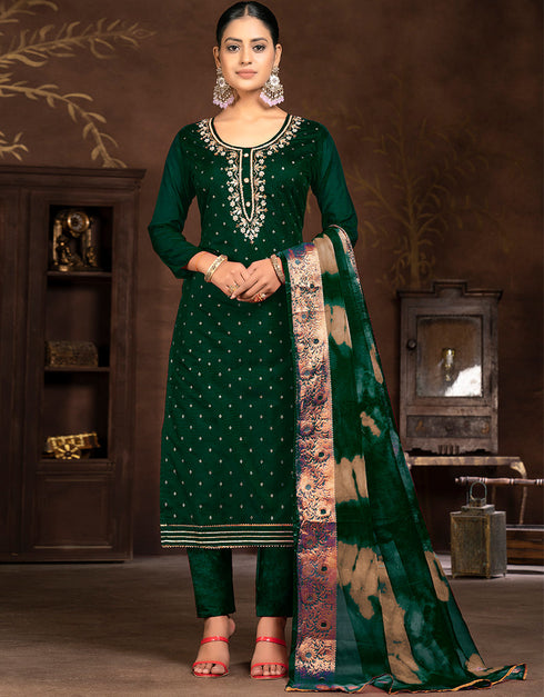 classy green modal butti designer party wear heavy salwar suit collection with green santoon 13603-acy3688 Front View