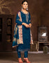 chic blue modal butti designer party wear heavy salwar suit collection with blue santoon 13603-acy3690 Back View