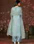 modern blue organza designer party wear heavy salwar suit collection with blue santoon 13603-acy3695 Close-up View