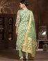chic green organza designer party wear heavy salwar suit collection with green santoon 13604-acy3701 Close-up View