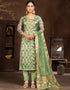 chic green organza designer party wear heavy salwar suit collection with green santoon 13604-acy3701 Front View