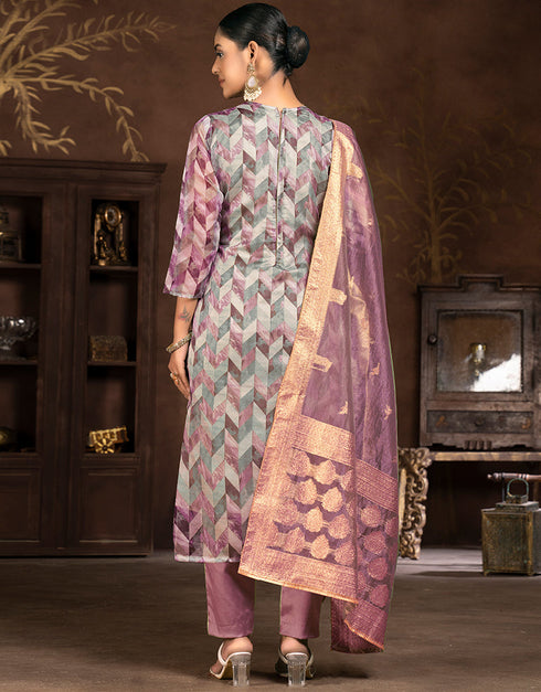 elegant pink organza designer party wear heavy salwar suit collection with pink santoon 13604-acy3703 Close-up View