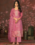 sleek pink organza designer party wear heavy salwar suit collection with pink santoon 13604-acy3705 Front View