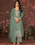 sophisticated green organza designer party wear heavy salwar suit collection with green santoon 13604-acy3707 Front View