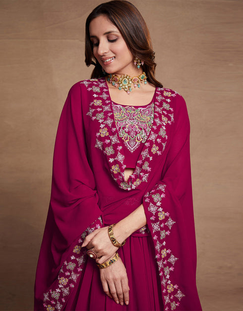 classy pink georgette designer party wear heavy salwar suit collection with pink georgette 13610-acy3748 Back View