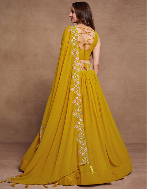 stylish yellow georgette designer party wear heavy salwar suit collection with yellow georgette 13610-acy3749 Close-up View