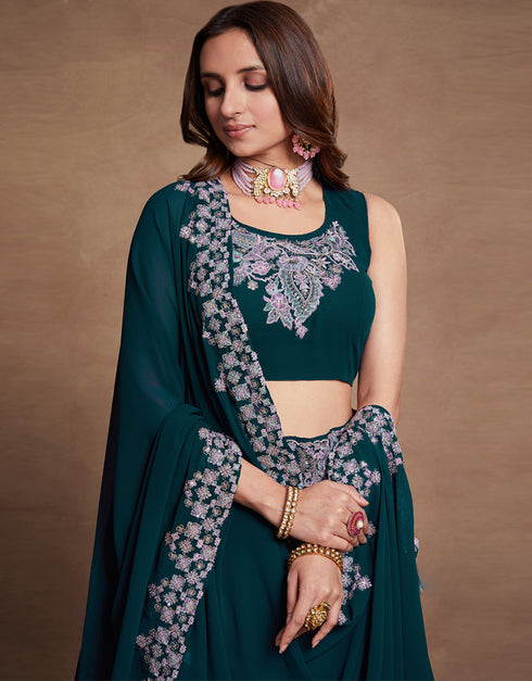 trendy rama georgette designer party wear heavy salwar suit collection with rama georgette 13610-acy3751 Back View