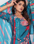 sleek blue muslin silk trendy designer readymade suit collection with blue gadwal silk 13613-acy3764 Close-up View