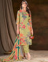 glamorous green muslin silk trendy designer readymade suit collection with green gadwal silk 13613-acy3767 Front View