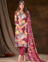 classy wine muslin silk trendy designer readymade suit collection with wine gadwal silk 13613-acy3769 Front View