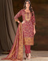 stylish wine muslin silk trendy designer readymade suit collection with wine gadwal silk 13613-acy3770 Front View