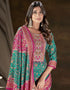 fashionable sea green muslin silk trendy designer readymade suit collection with sea green gadwal silk 13613-acy3774 Close-up View