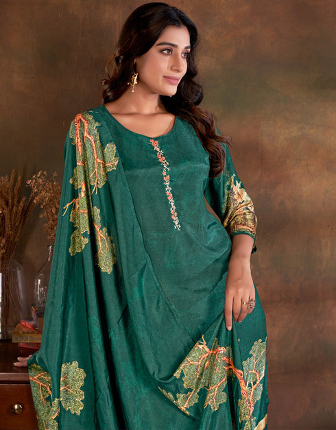 sophisticated rama muslin silk trendy designer readymade suit collection with rama gadwal silk 13613-acy3777 Close-up View