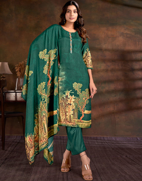 sophisticated rama muslin silk trendy designer readymade suit collection with rama gadwal silk 13613-acy3777 Front View
