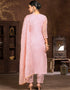 stylish pink organza designer party wear salwar suit with pink santoon 13630-acy3882 Close-up View