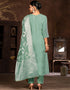 modern green organza designer party wear salwar suit with green santoon 13630-acy3888 Close-up View