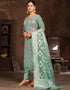 modern green organza designer party wear salwar suit with green santoon 13630-acy3888 Back View