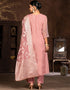 sophisticated pink organza designer party wear salwar suit with pink santoon 13630-acy3889 Close-up View