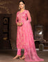 trendy pink organza designer party wear salwar suit with pink santoon 13631-acy3895 Back View