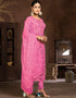 sophisticated pink organza designer party wear salwar suit with pink santoon 13631-acy3900 Back View