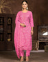 sophisticated pink organza designer party wear salwar suit with pink santoon 13631-acy3900 Front View